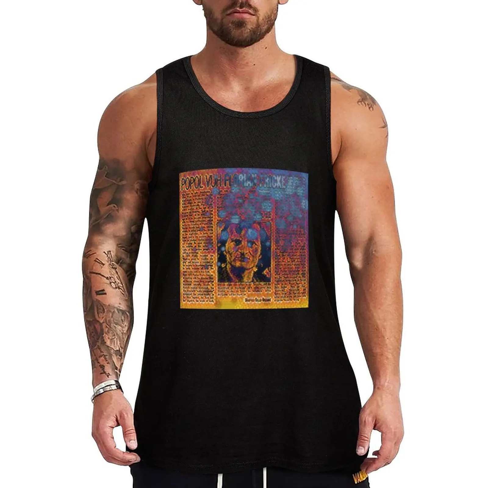 Camiseta sin mangas Popol Vuh, camiseta deportiva de alto rendimiento, camiseta para correr y hacer ejercicio