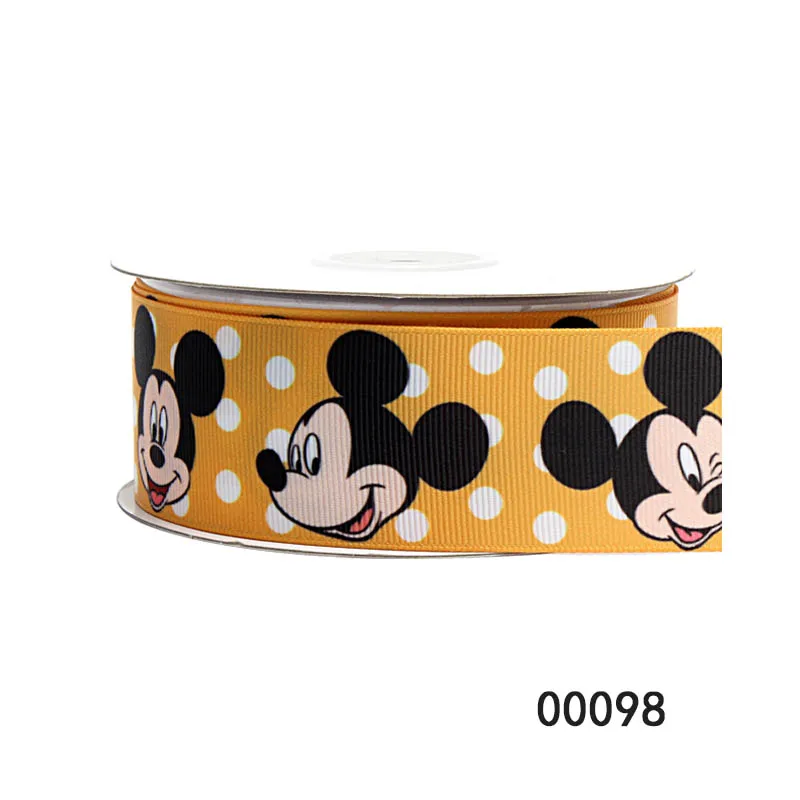 Disney 5Yards 25MM 38MM Mickey Mouse Printed Grosgrain Ribbon