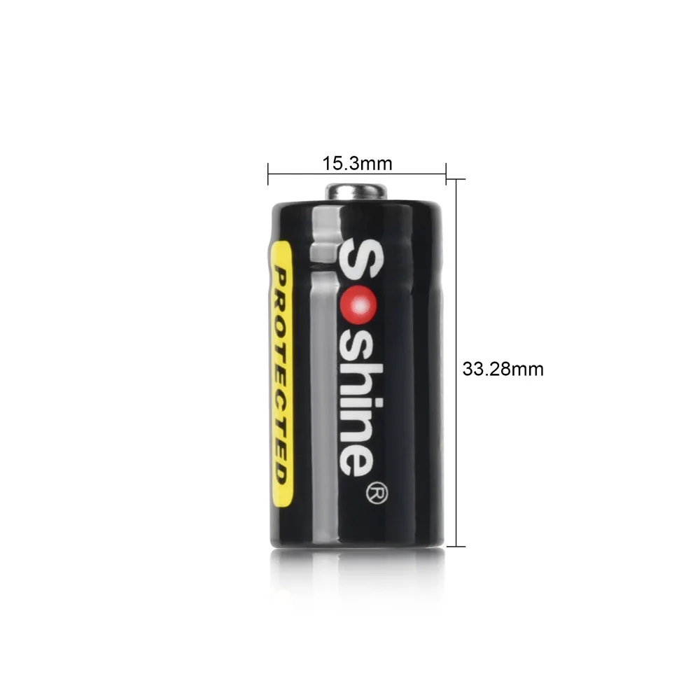 Soshine 3.7V 16340 700mAh Li-Ion Rechargeable Battery 16340 RCR123 Battery with Protected for  LED Flashlight Toy Remote Control