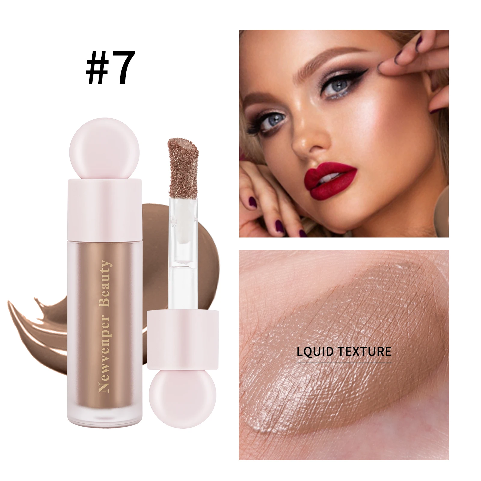 Vloeibare Markeerstift + Vloeibare Blush + Vloeibare Contour Voor Gezicht & Lichaam, Hoge Glanzende Afwerking, Natuurlijke Gloed Vloeibare Luminisator Make-Up