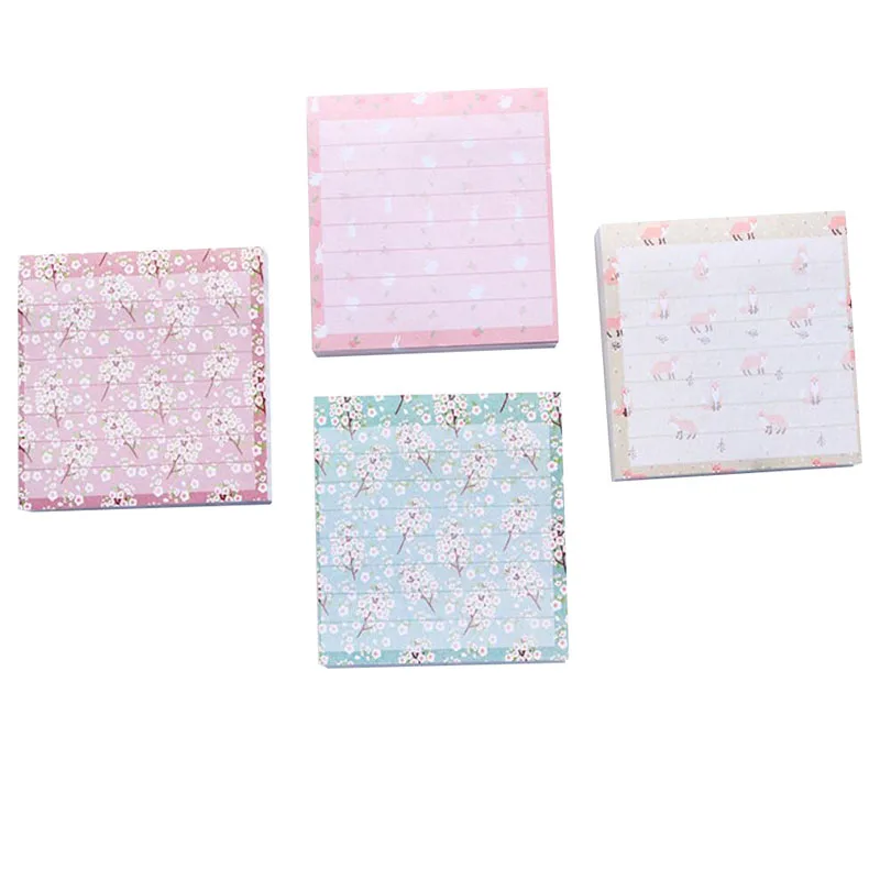 1 Pack/lot Cartoon Animal Floral striped Color Stripes Memo Pads Horizontal Line Notes Posted Office Convenience Stickers