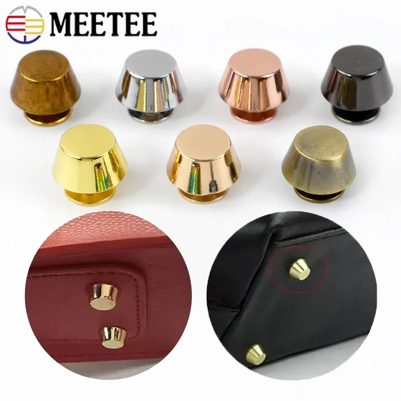 

20/50Pcs Meetee Bag Metal Buckles Nail Rivets Handbag Bottom Feet Screw Studs Buckle Purse Decor Stud Sewing Leather Accessories