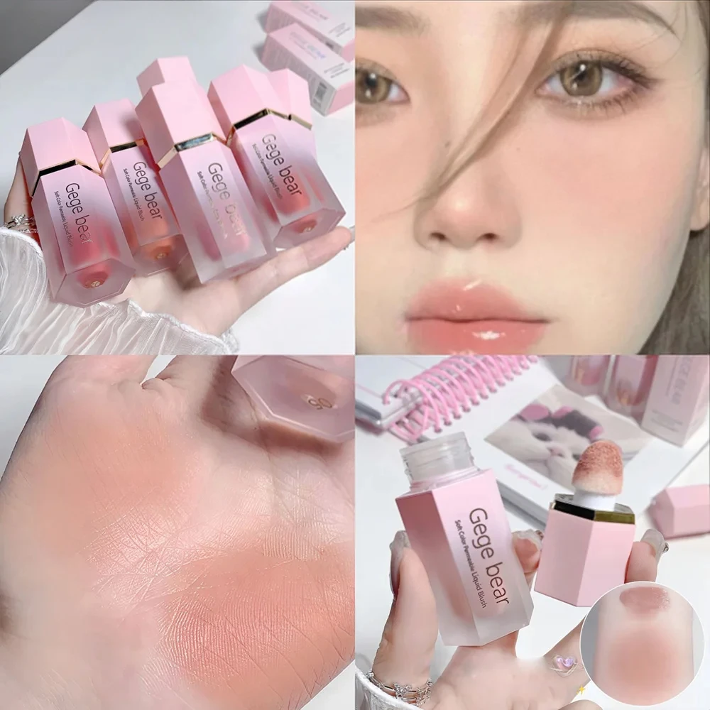 Liquid Blush Cream Matte Face Smooth Cheek Eye Mousse Blush Highlighter Stick 6 Color Rouge Waterproof Contour Make Up Wholesale