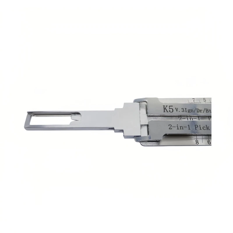 Lishi Style Locksmith Tool K5v.3 Ign/Dr/Bt 2-in-1 Lock Pick & Decoder Internal Milling for K2/K3/K5/2017 Reina Models