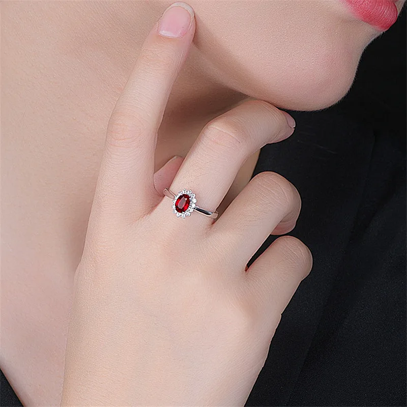 TY D Color Moissanite 925 Sterling Silver Engagement Ring 2 Carat Pigeon Egg Women's Ring Luxury Jewelry Gift