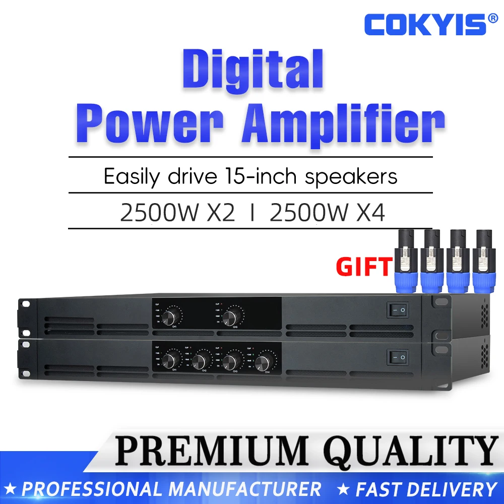 

Amplifiers 2500W*4 Channel Digital Amplifiers COKYIS Stage Karaoke DJ power amplifier professional for stage 2 channel 2500watt