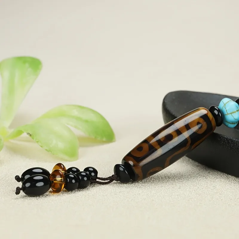 

Мужское и женское ожерелье с подвеской из агата - модный дизайн из бисера