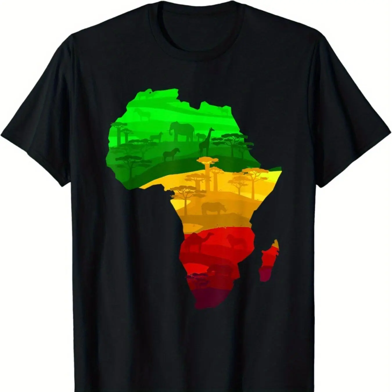 Africa Map Green Yellow Red Proud African Pride Juneteenth T-Shirt