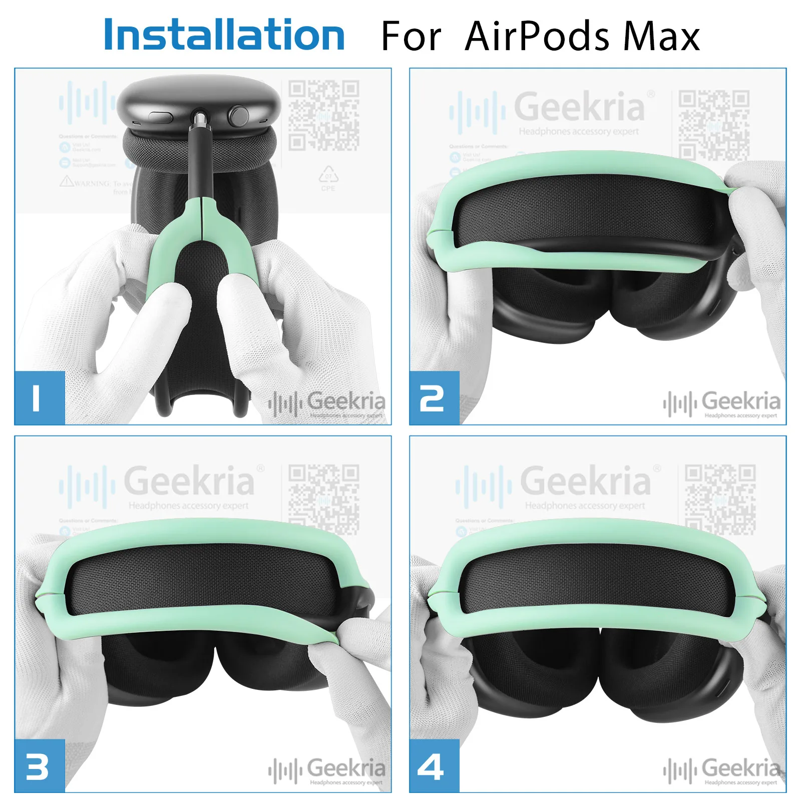 Geekria Silicone Headband Cover Compatible with AirPods Max Headphones, Head Cushion Pad Protector, Replacement Repair Part