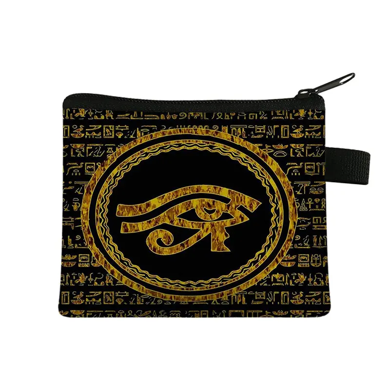 

Retro Egyptian Art Print Coin Purse Women Wallets Casual Kid Card Holder ID Credit Holder Egypt Pharaoh Anubis Purse Gift