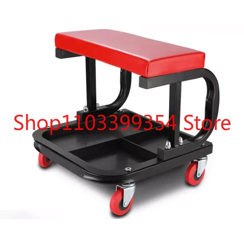 Rolling Creeper Seat Stool Mechanic Chair 4 Wheels Tray Tools Auto Repair Tool Multifunctional Mobile Repair U-shaped Stool