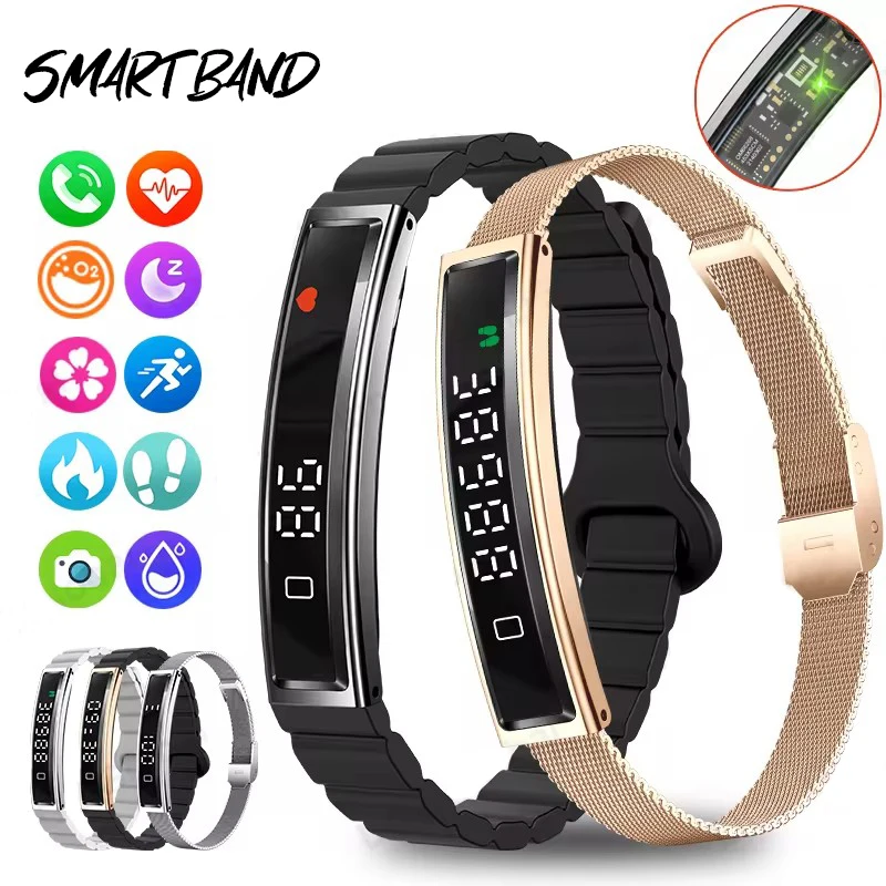 

Новинка 2026, мужской спортивный водонепроницаемый смарт-браслет, браслет с управлением жестами, пульсометр, кислород в крови, монитор сна, OLED-экран, умные часы