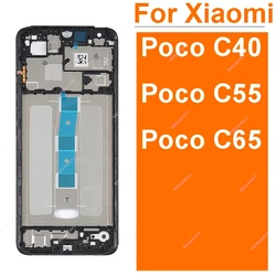 LCD Front Frame Housing For Xiaomi Poco C40 C55 C65 LCD Front Bezel Plate Housing Replacement Repair Parts