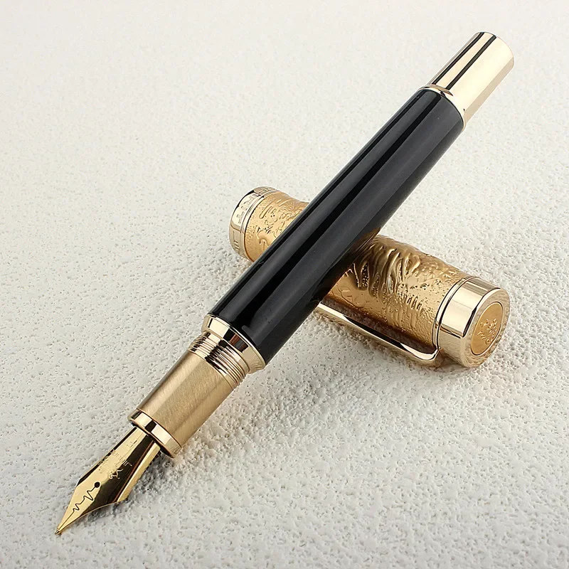 JINHAO Dragon Spirit Fountain Pen Luxury F Heartbeat Nib Metal Pen Stationery Student Business Office School Supplies PK 9019