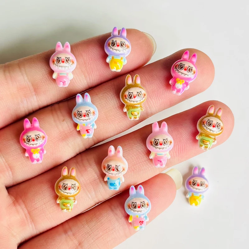 60 шт., мини-мультяшные креативные переодевания из смолы, животные, кролик, дизайн ногтей, фигурки с плоской задней частью, сделай сам, миниатюры, декор для скрапбукинга, поделки
