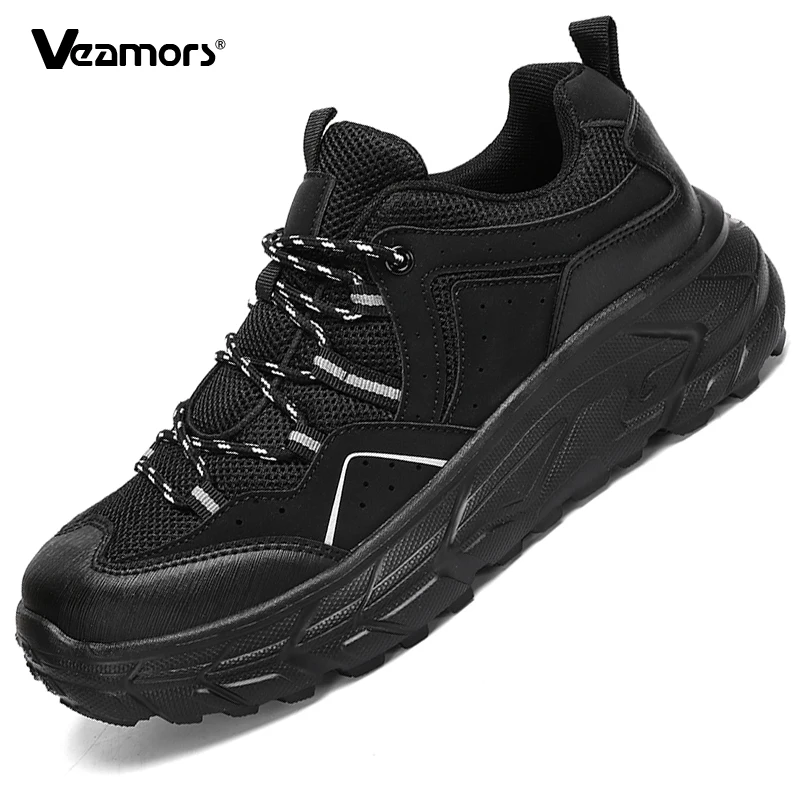 

Модная походная обувь на толстой подошве, мужские повседневные кроссовки с дышащей сеткой, модная спортивная обувь на шнуровке для путешествий, прогулок