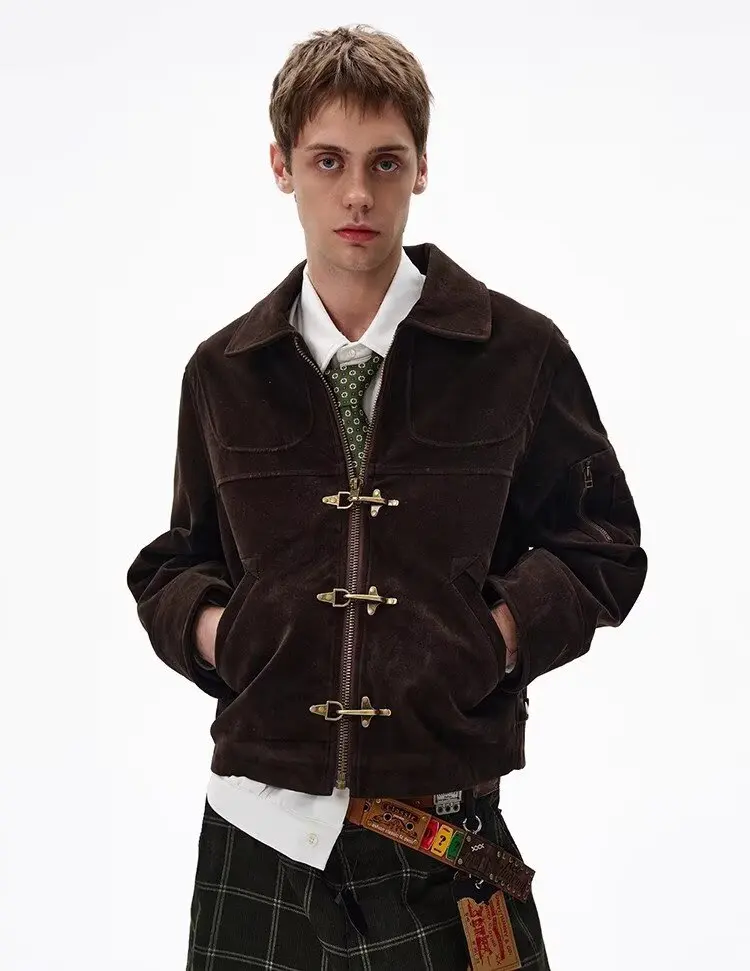 

Новые мужские куртки с отложным воротником в корейском стиле, универсальные, однотонные, на молнии, новая осенне-зимняя одежда, свободные мужские короткие пальто