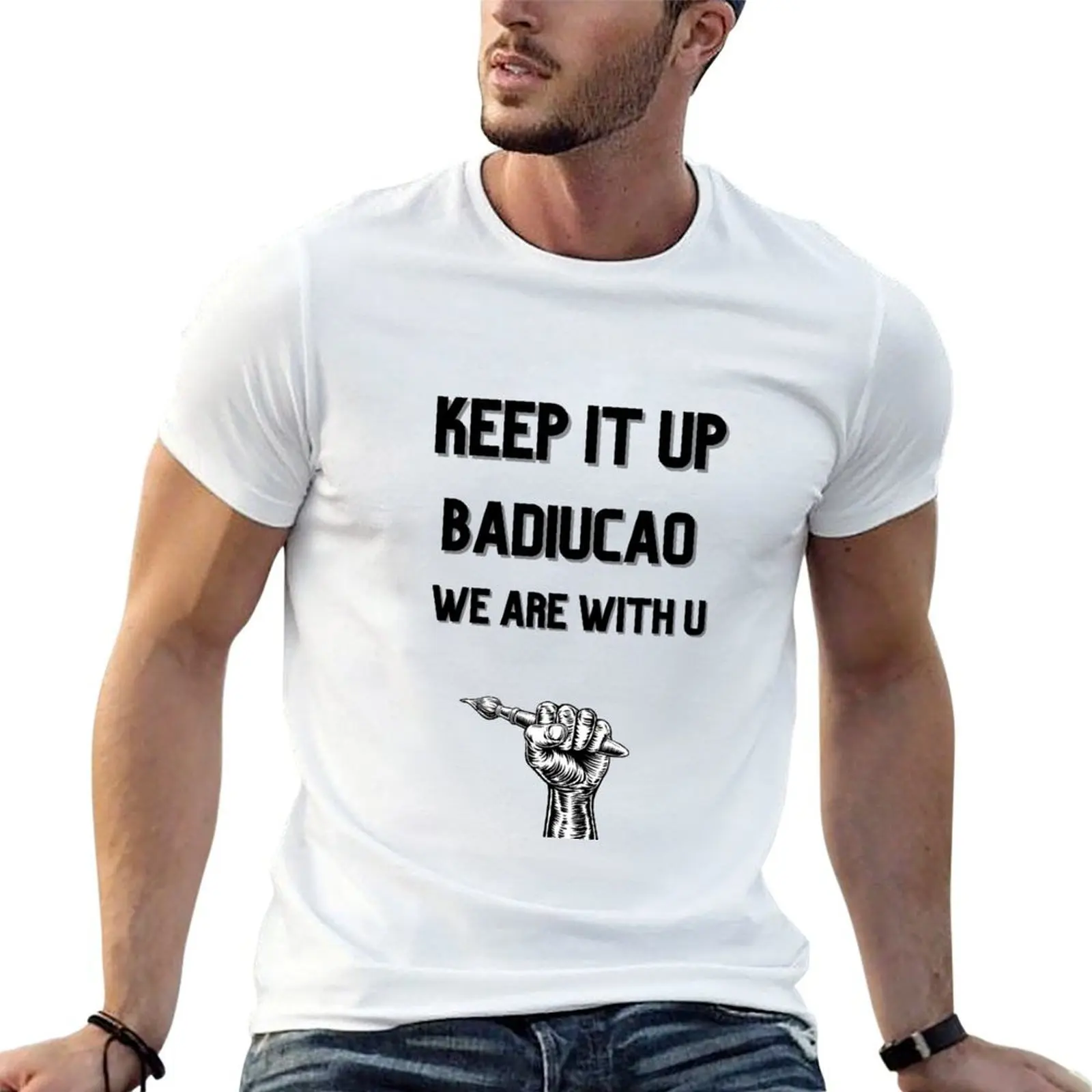 

badiucao T-Shirt t shirt man casual cotton t shirts man 100% t shirt man designer T-Shirt