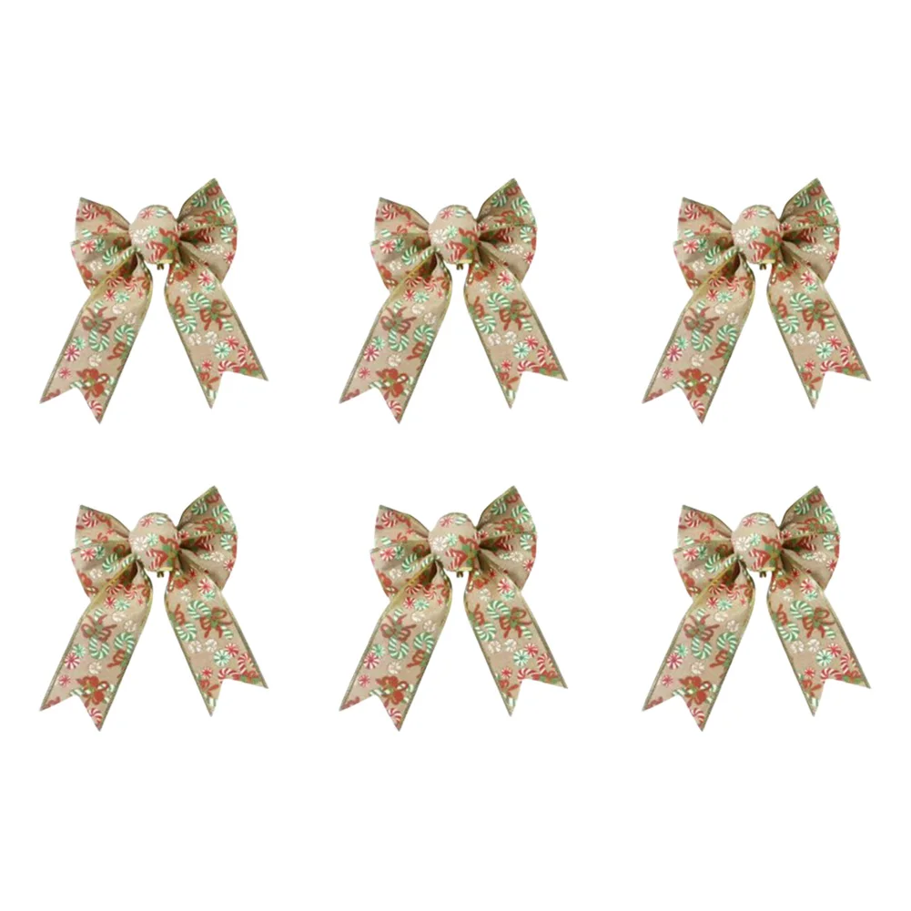 

Holiday Double Layer Snowflake Bow Ribbon Set for Christmas Tree and Home Decoration Includes 6 Decorative Bows