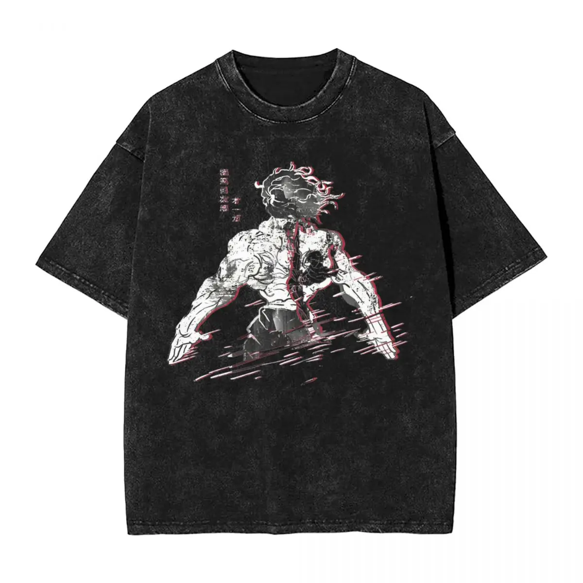 

Yujiro Hanma Legacy Baki The Grappler Washed футболка уличная футболка футболки топы для мужчин женщин с коротким рукавом оверсайз с принтом