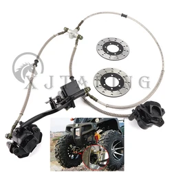 Hydraulic Double Disc Brake Caliper Master Cylinder Assembly Fit For 150cc 200cc 250cc ATV UTV Buggy Quad Dirt Bike Front Wheel