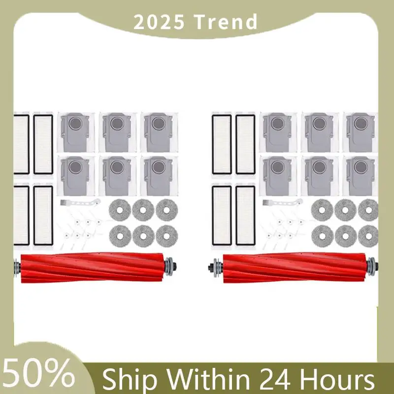 Zestaw górny A75X Top 2 do Roborock Q Revo S/Q Revo Maxv/Q Revo Pro Robot Odkurzacz Szczotka Główna Boczna Filtry Hepa Ścierka Mopująca Worek na Kurz