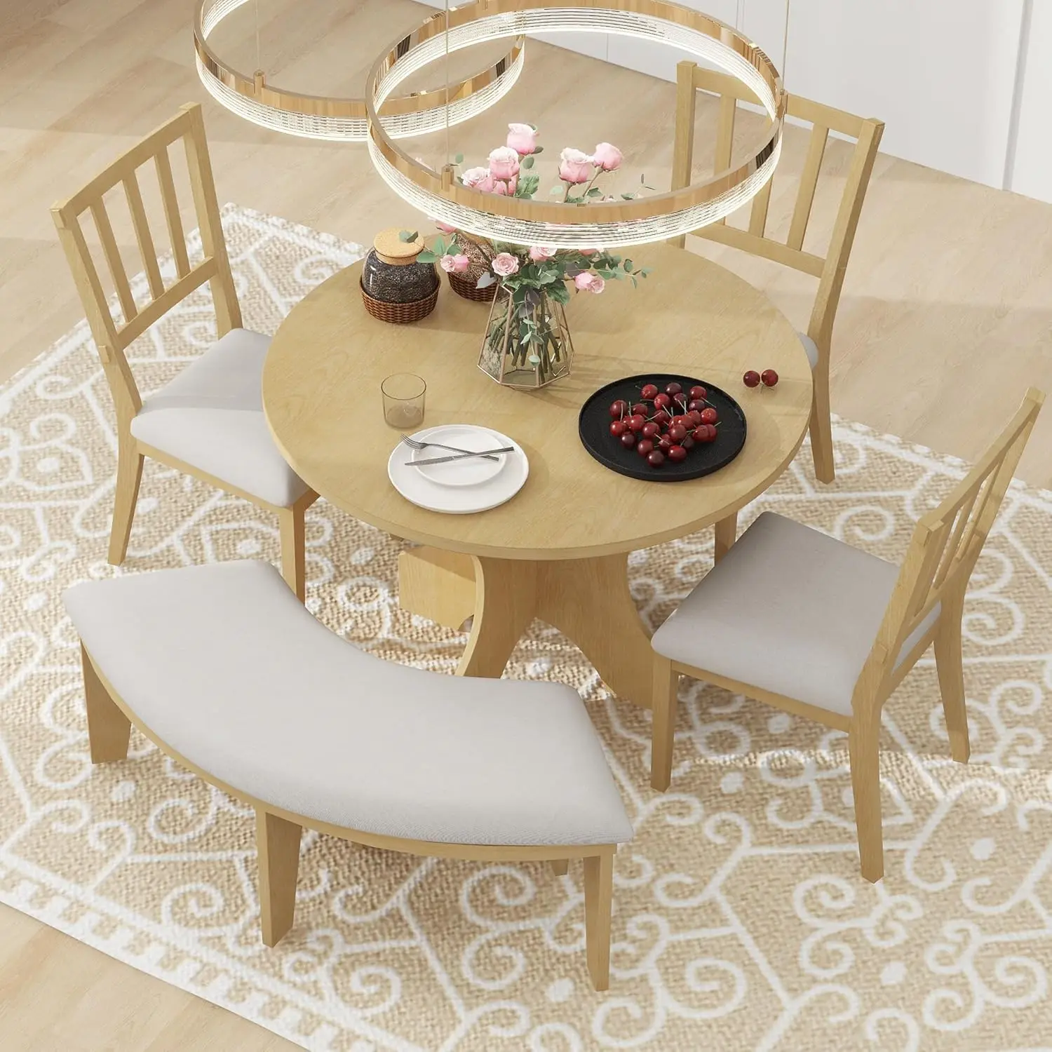 Retro Classic 5-Piece Dining Table Set 44