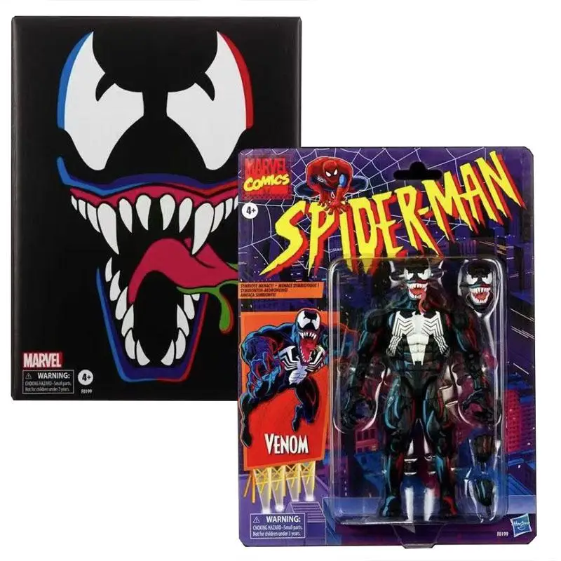 

Hasbro Original 6-Inch Marvel Legends Spider-Man Animation Retro Packaging Series Venom Action Figure Collection Venom Sdcc New