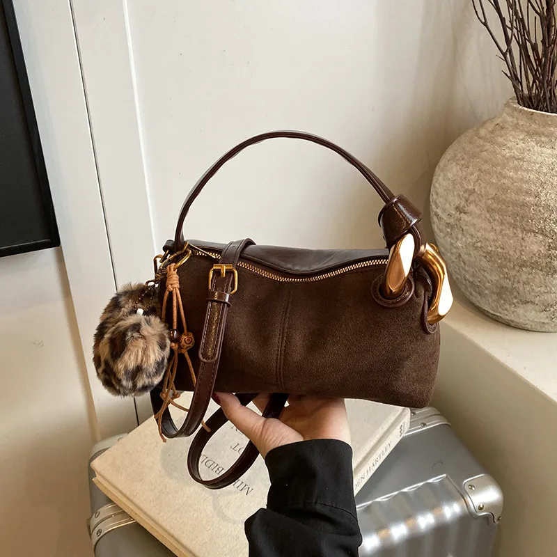 

Fashion Leopard Print Handbag Bag Vintage Versatile Shoulder Bag Korean-style Casual Crossbody Bag High-quality Suede Women Bags