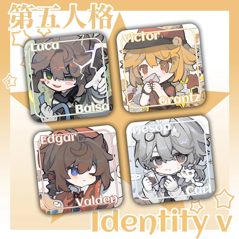 

Anime Game Identity Ⅴ Postman Victor Grantz Aesop Carl Edgar Valden Luca Balsa Cosplay Laser Badge Brooch Xmas Birthday Gift