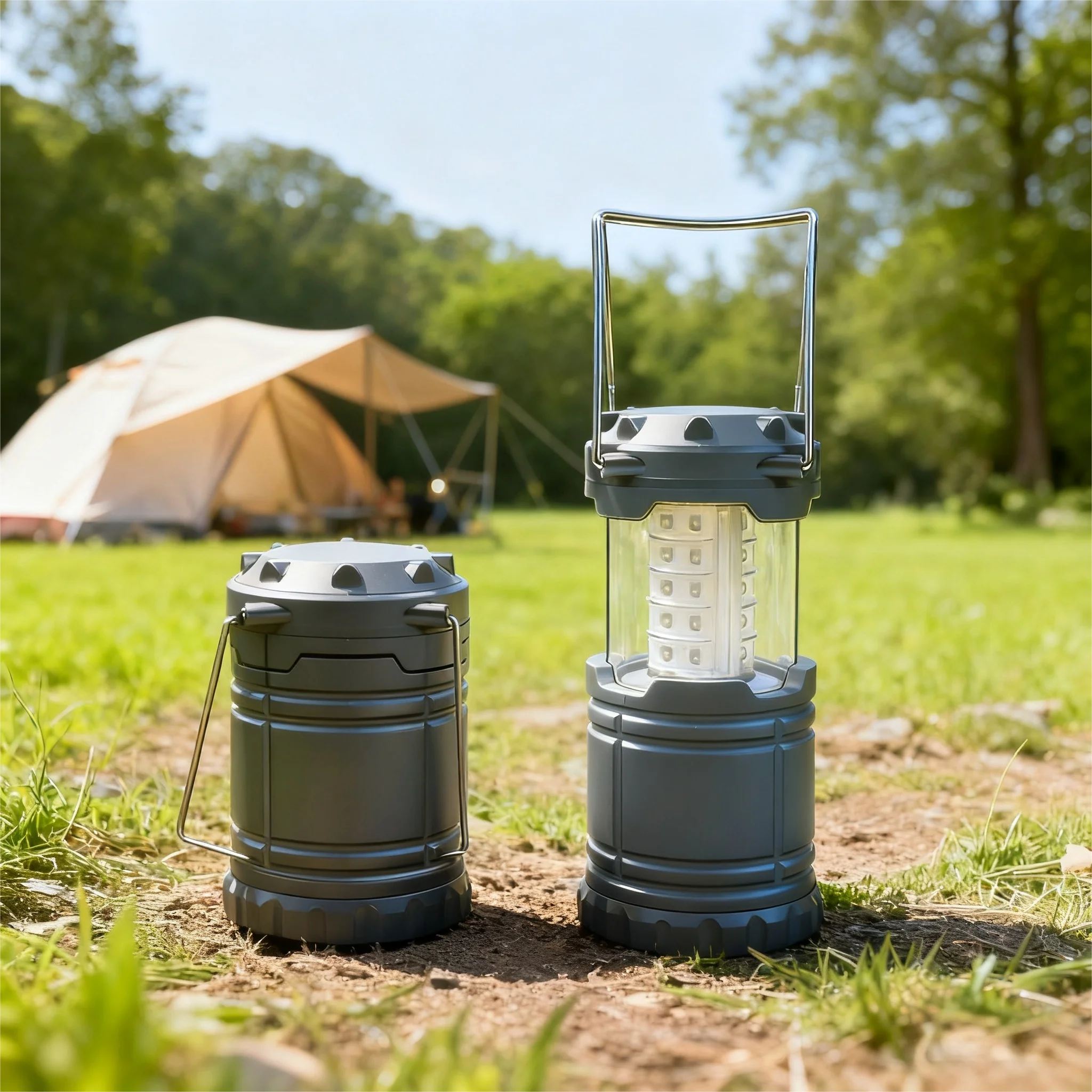 Lanterna de acampamento LED dobrável portátil à prova d'água com 30 LEDs para uso ao ar livre, caminhadas, emergências e carros