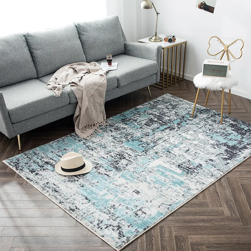 European Style European Style Splashed Ink Living Room Carpet Soft Entrance Door Mat Easy Cleaning Machine Washable Office Rug