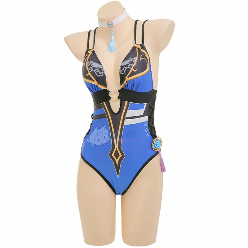 Rose Yelan einteiligen Badeanzug Spiel Genshin Impact Cosplay Kostüm Frauen Anime Sommer Bikini Set sexy Bade bekleidung Größen s-xl