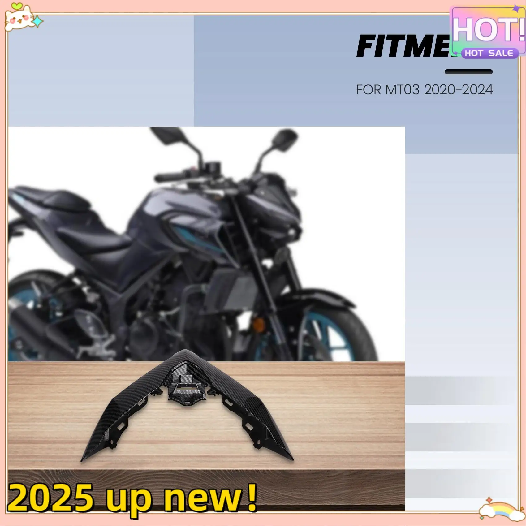 

Superior-Motorcycle Upper Front Nose Fairing Headlight Cover Cowling Head Panel For Yamaha MT-03 MT03 2021-2023