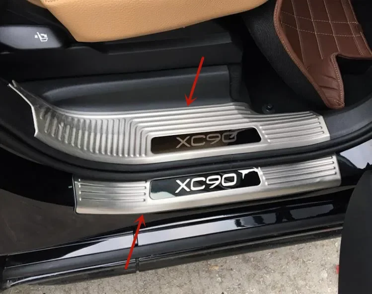 For VOLVO XC90 2016-2023 stainless steel car threshold guard plate Trunk threshold guard plate anti-scratch car accessories