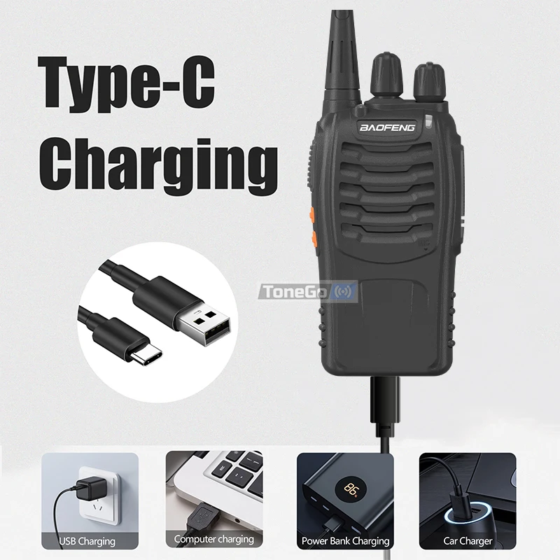 1/2/4x Baofeng BF-888S جهاز اتصال لاسلكي Type-C شحن UHF 5 كجم طويل المدى BF-8888 Pro 16CH أزرق أصفر لحم الخنزير اتجاهين راديو للصيد