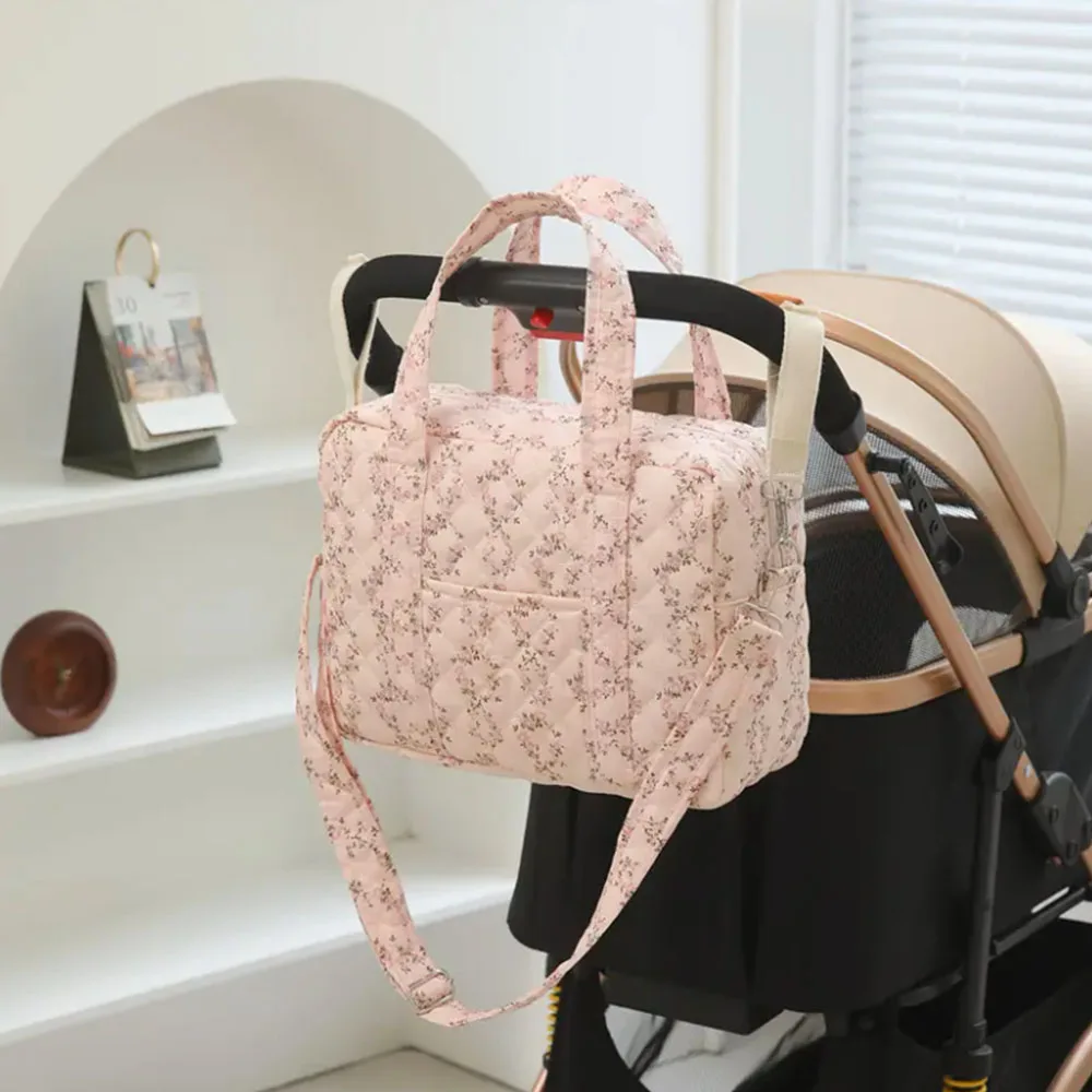 

Сумка для подгузников нового дизайна, дорожные сумки для подгузников с регулируемым длинным плечевым ремнем, сумка для пеленания с цветочным принтом для мальчиков и девочек