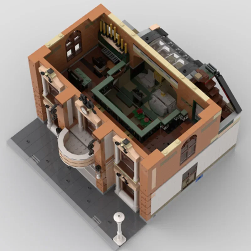 Moc Gebouw Bakstenen Stad Straat Uitzicht Model Gemeenschap Kerktechnologie Modulaire Blokken Geschenken Speelgoed Voor Kinderen Diy Sets Assemblage