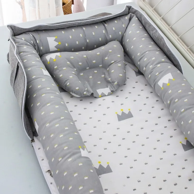 85*45 سنتيمتر سرير عش الطفل مع وسادة المحمولة سرير سفر الرضع طفل القطن مهد لحديثي الولادة سرير بيبي