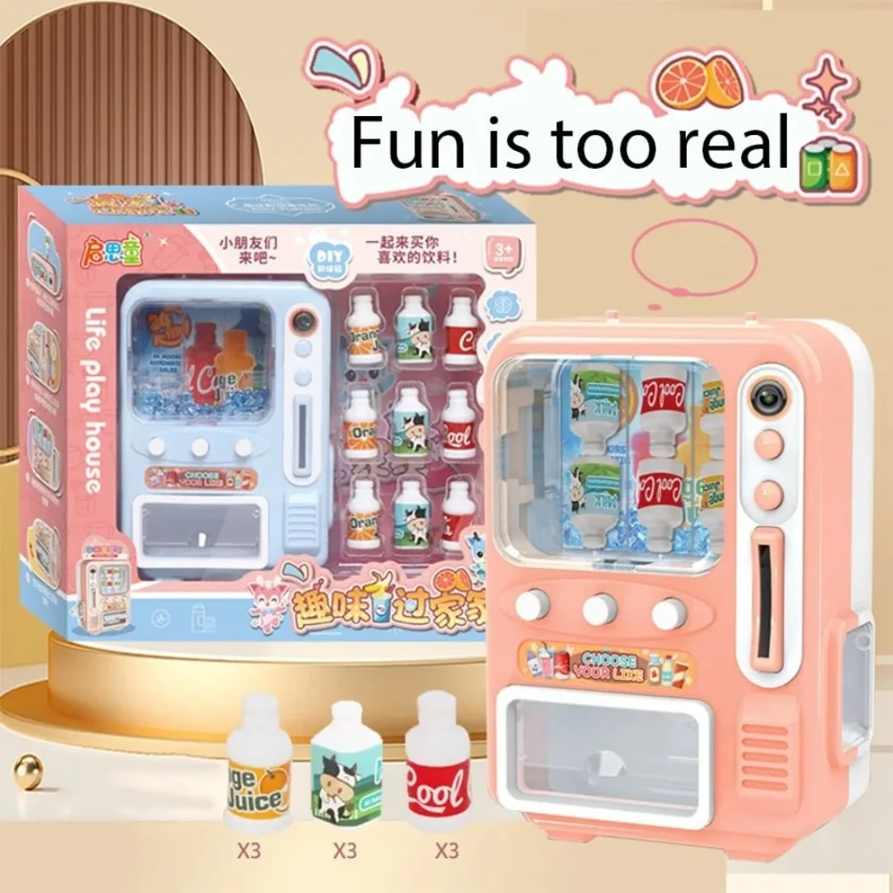 Mini Automat do Napojów Zabawka Automatyczny na Monety Wielofunkcyjny Automat do Napojów Rekwizyt do Napojów Meble do Domku dla Lalek Dekoracja