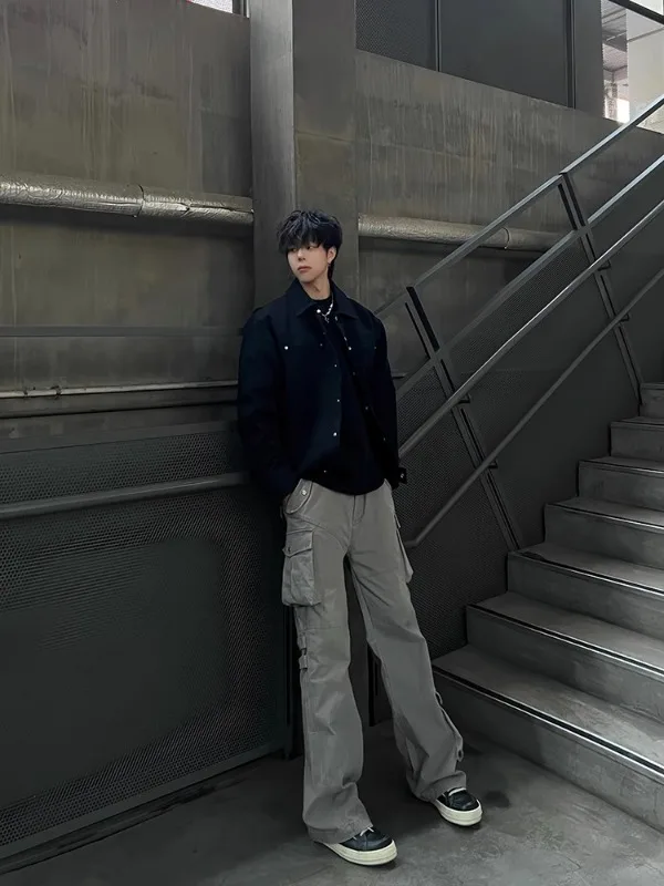 

Весенняя новая тяжелая парусиновая рабочая одежда Detroit Jaet, мужская базовая одежда CleanFit Haome ort, широкая верхняя одежда