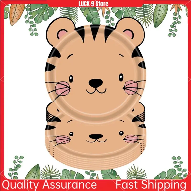 Jungle Animal Theme Paper Plate Animal Disposable Plates Cutlery Set For Wild Animal Theme Baby Baptism-AB52