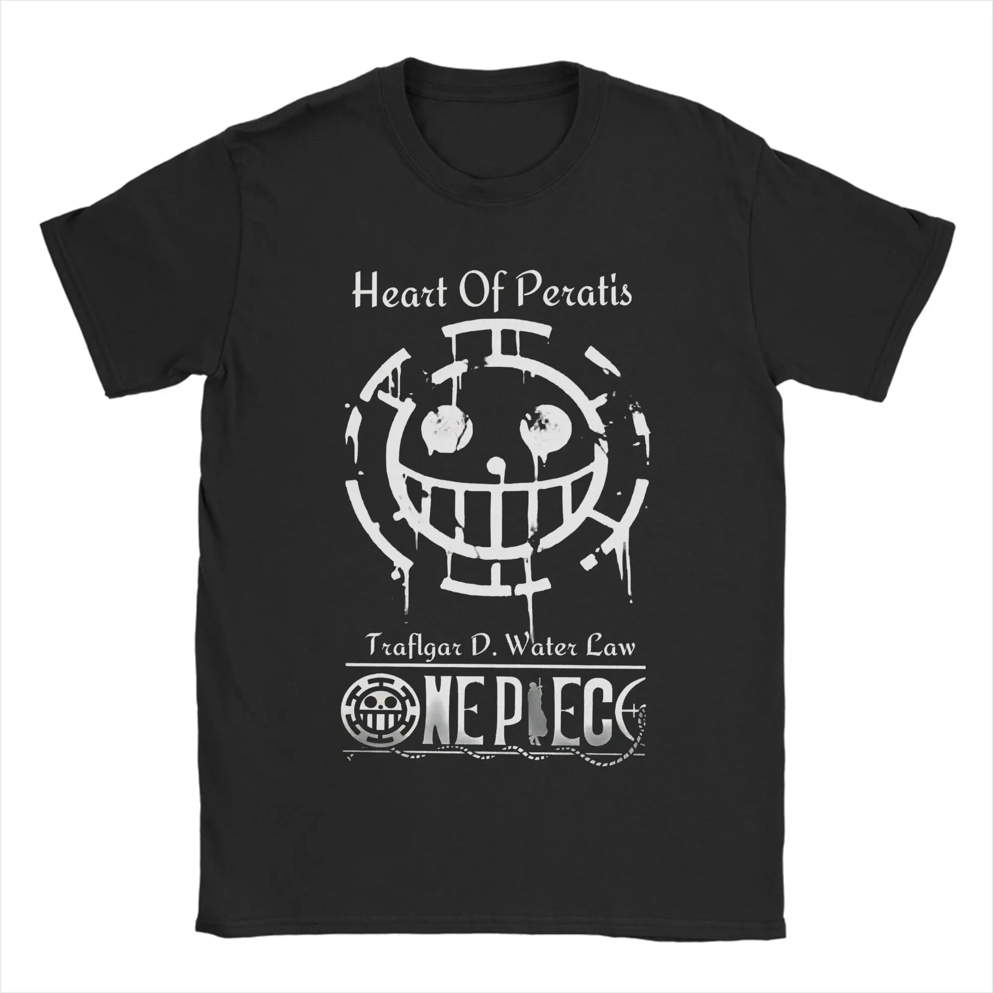 Camiseta com logotipo Trafalgar Law One Piece, masculina, feminina, engraçada, de algodão, gola redonda, manga curta, roupas plus size