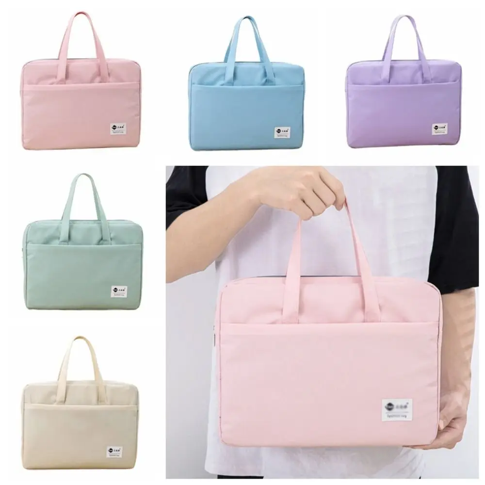 

Large Capacity Document Storage Bag Double Layer Waterproof A4 File Organizer Lightweight Oxford Cloth Minimalist File Folder