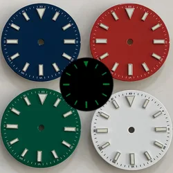 28.5MM Enamel Watch Dial Green Luminous for NH35 ETA 2836 8215 Mingzhu 2813 Movement Date at 3 O'clock Watch Face Accessories