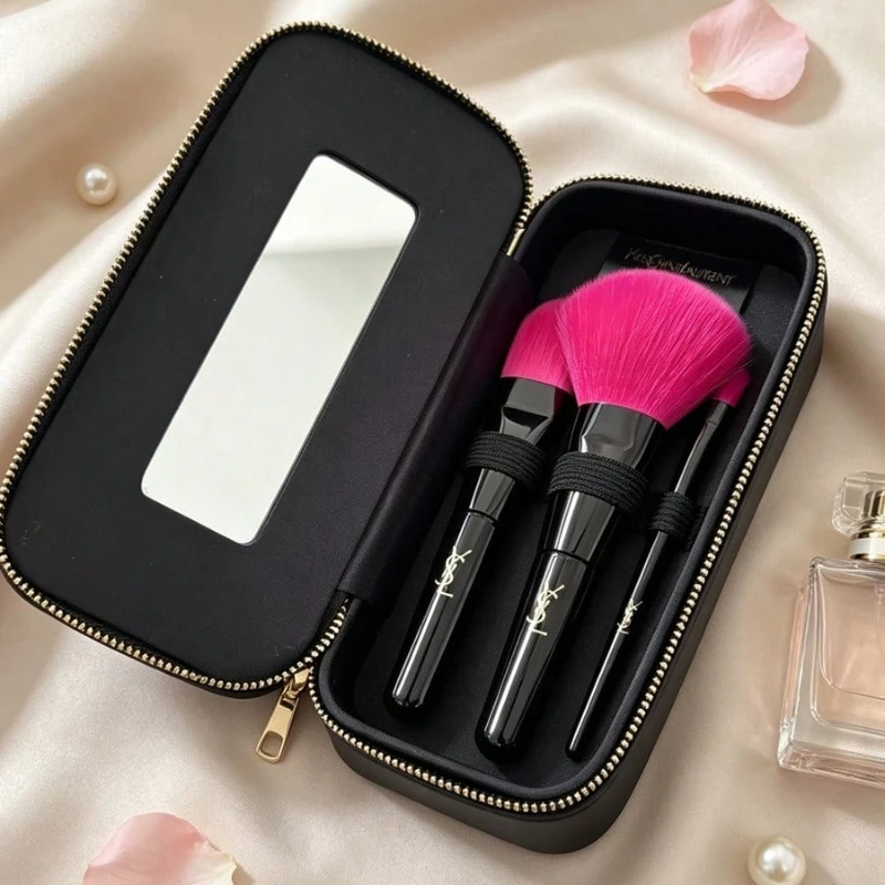 Ysl Beauty Makeup Set - แปรงแต่งหน้าขนนุ่ม YSL อุปกรณ์ความงาม ชุดแปรงเครื่องสำอางอเนกประสงค์ พกพาสะดวกสำหรับการแต่งหน้าประจำวันและการเดินทาง หรูหรา