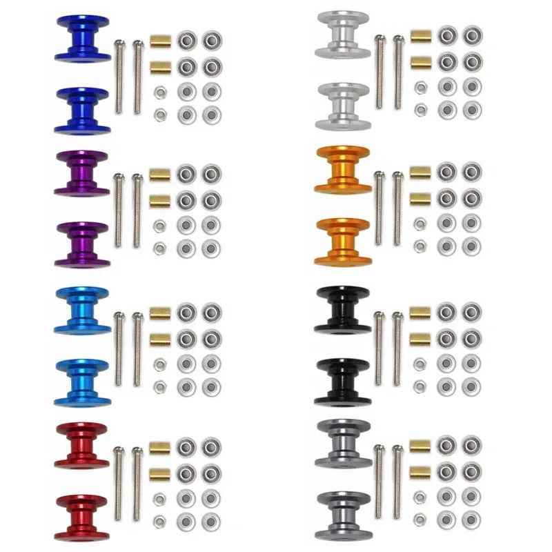 

2Pcs 12-13mm Double Guide Roller 95423 Lightweight Aluminum Spare Parts For Tamiya Mini 4WD Car Model