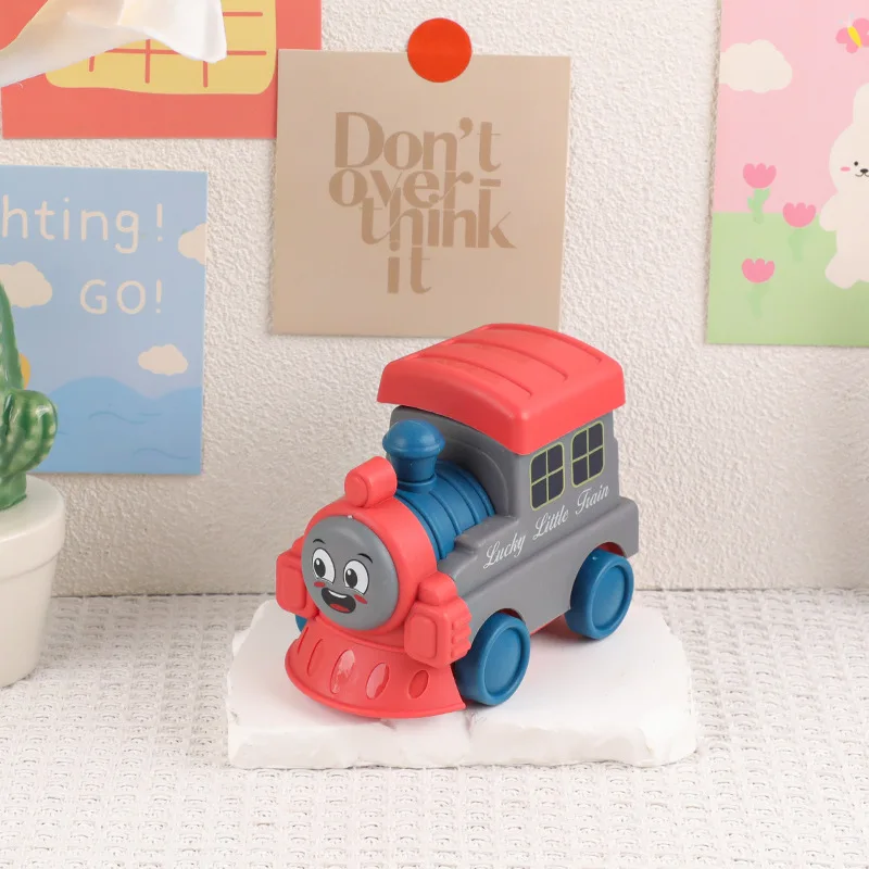 Juguetes de tren de inercia para niños, cabeza de tren de dibujos animados, prensa, juguetes de conducción de inercia, tren de simulación, coche extraíble, juguete para regalo