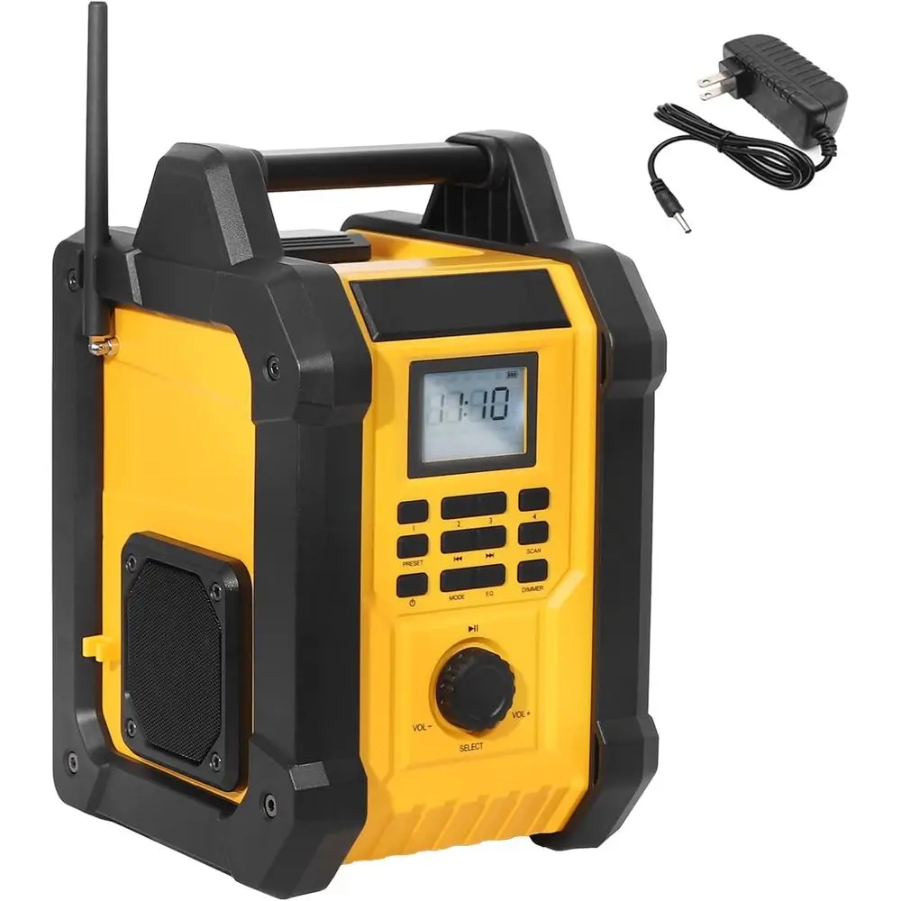 

20V MAX Battery-Powered Portable Wireless Stereo Radio Speaker with IPX54 Waterproof, AM/FM, TWS, 100ft Range, AC/DC Compatibili