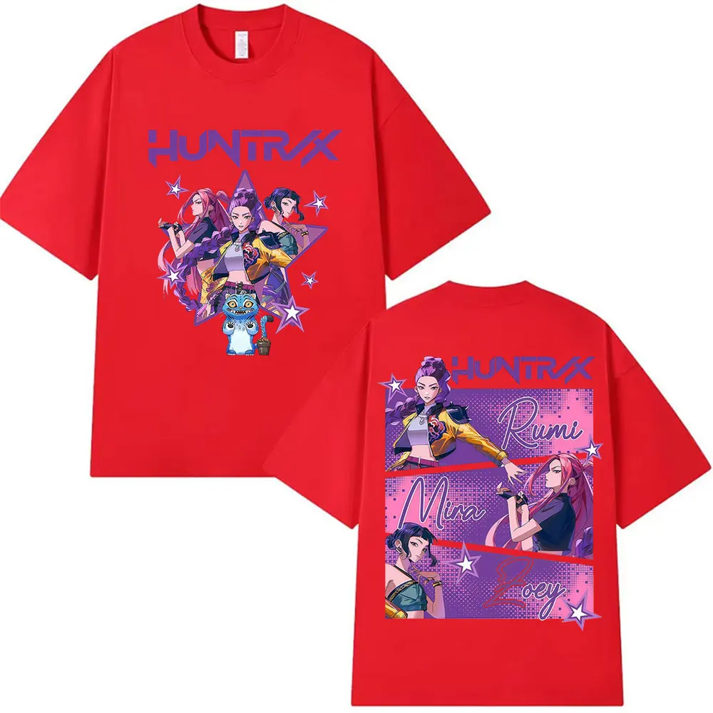 محدودة KPop شيطان الصيادين ميرا رومي جوي الجرافيك تي شيرت ديربي النمر موضة القطن تي شيرت عادية المتضخم قصيرة الأكمام تيز #5